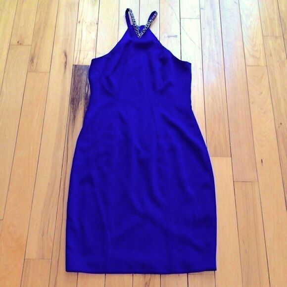 CARMEN MARC VALVO INFUSION ROYAL BLUE DRESS 8 NWT - Picture 9 of 14